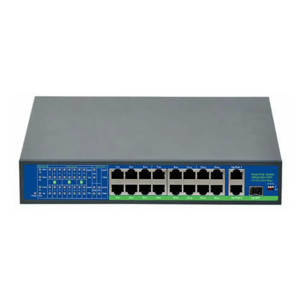 PoE комутатор PowerPlant 16ch 100Mbps+2+1G uplink- Фото 1