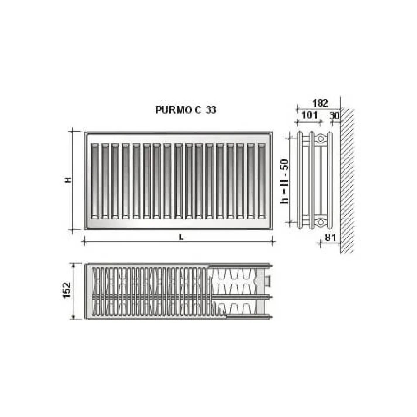 Радіатор Purmo Compact 33 500x1600 бічне підключення - Фото 1