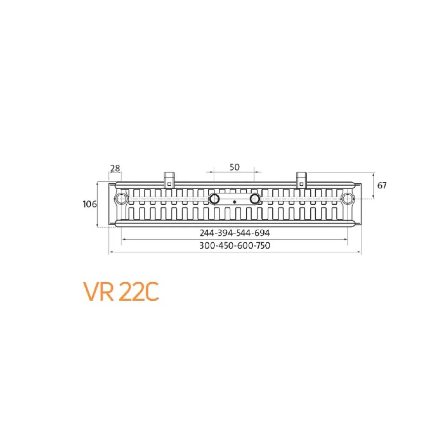 Трубчатый радиатор Purmo Vertical VR 22C 1800х600 (F252218006011300) - Фото 1