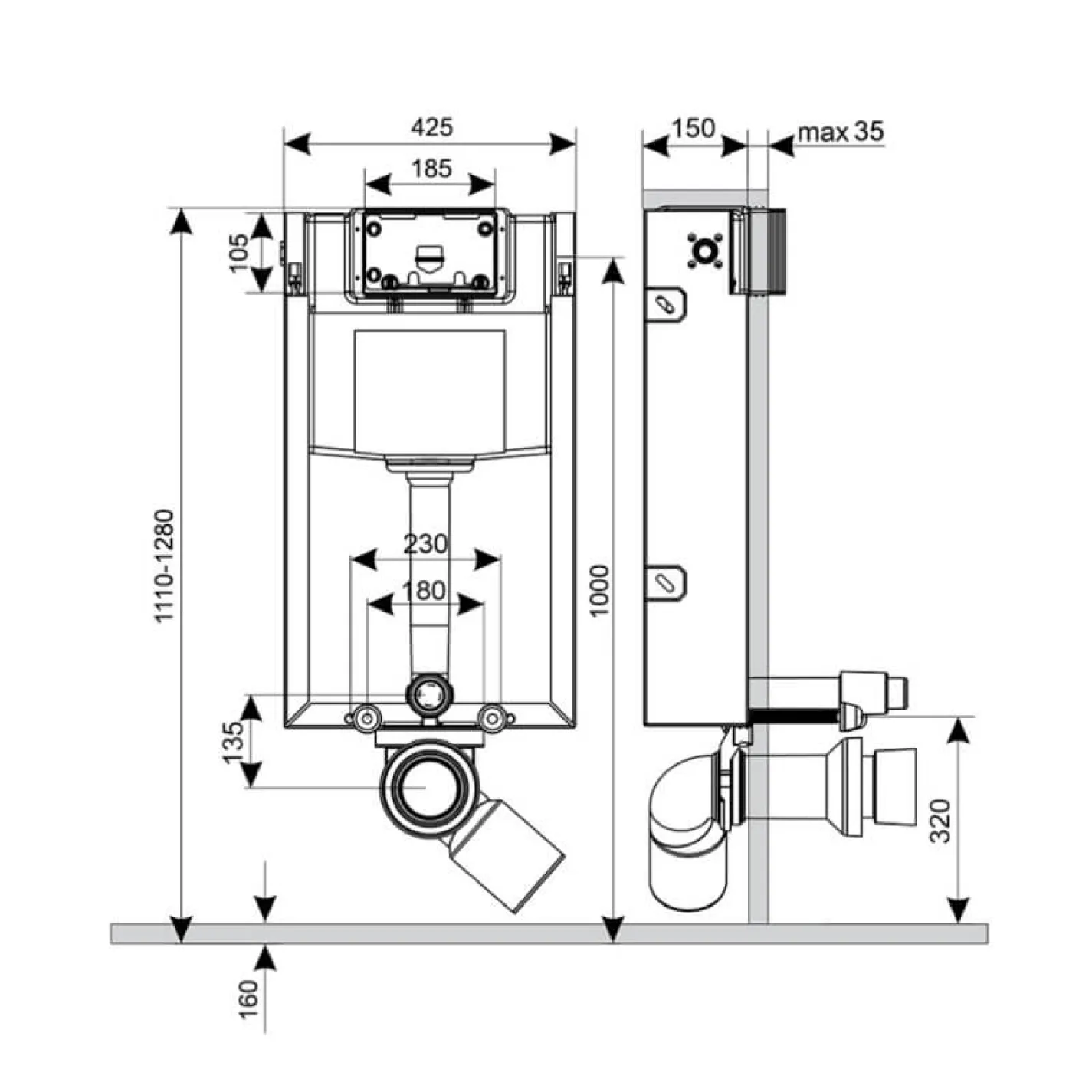 Инсталляция для унитаза 4 в 1 Qtap Nest + унитаз с сиденьем Qtap Swan Ultra Quiet, с панелью смыва (QT16335179W45150) - Фото 3