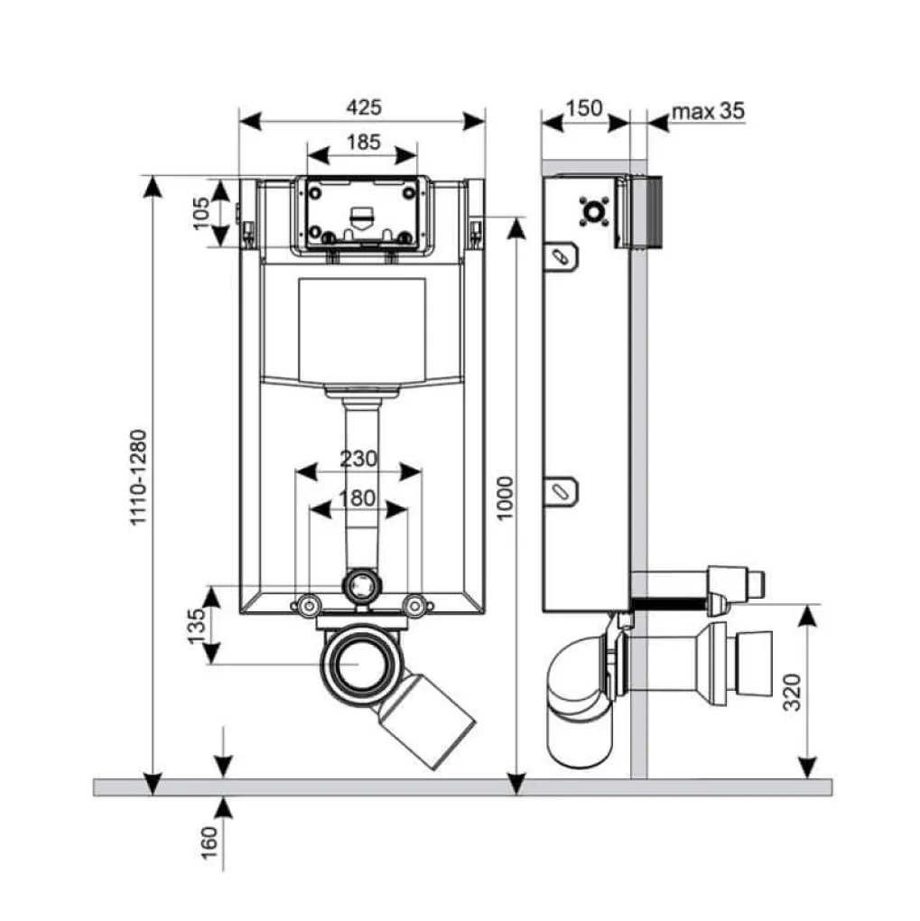 Инсталляция для унитаза 4 в 1 Qtap Nest + унитаз с сиденьем Qtap Swan Ultra Quiet, с панелью смыва (QT16335179W45152)- Фото 4