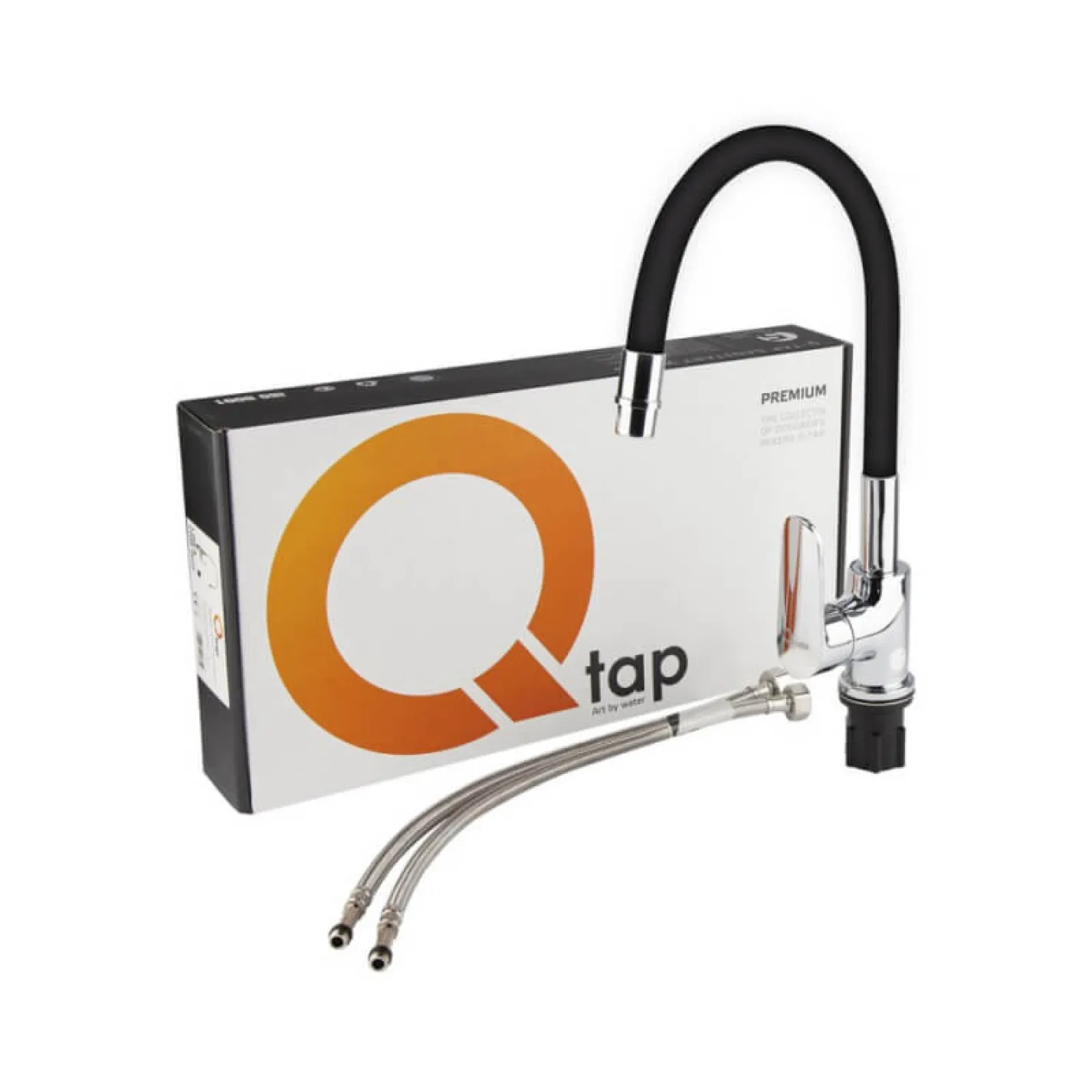 Змішувач для кухні Qtap Linea з гнучким виливом Чорний хром (QTLINCRB007F) - Фото 5
