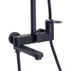 Душова система Qtap Jay на три споживача (з виливом) QTJAY111BLM45549 Black Matt- Фото 3