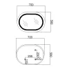 Дзеркало Qtap Gemini 500х700, з LED-підсвічуванням та антизапотіванням (QT2578R5070)- Фото 2