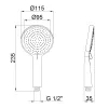 Лейка для ручного душа Qtap Rucni 115 мм, черный матовый (QTRUCA116O3PBB)- Фото 2