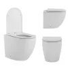 Підлоговий унітаз Qtap Robin Ultra Quiet + бачок прихованого монтажу з сидінням та круглою клавішою змиву (хром)- Фото 4
