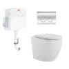 Підлоговий унітаз Qtap Robin Ultra Quiet + бачок прихованого монтажу з сидінням та круглою клавішою змиву (хром)- Фото 1