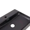 Раковина підвісна прямокутна Qtap Nando LT Matt Black з донним клапаном PU03O (QT12112173SMBMBN47322)- Фото 4