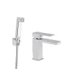 Смеситель для раковины Qtap Gemini с гигиеническим душем Chrome/White (QTGEM272CRW45691)- Фото 1