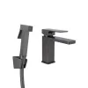Смеситель для раковины Qtap Gemini с гигиеническим душем Gunmetal Black (QTGEM272GMB45692)- Фото 1