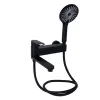 Змішувач для ванни Qtap Jay з душовим гарнітуром Black Matt (QTJAY260BLM45548)- Фото 1
