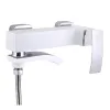 Смеситель для ванны Qtap Swan Cascada с душевым гарнитуром хром/белый (QTSWA260CRW45569)- Фото 2