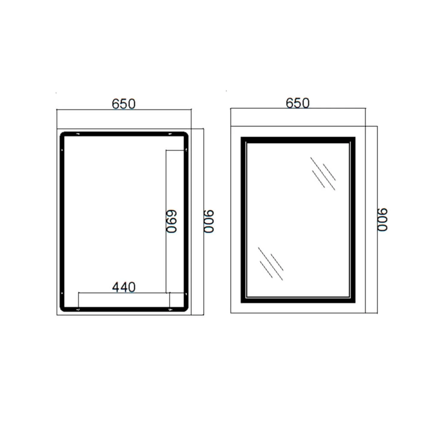 Дзеркало Qtap Cardinal 650х900, з LED-підсвічуванням та антизапотіванням (QT0478C6590) - Фото 1