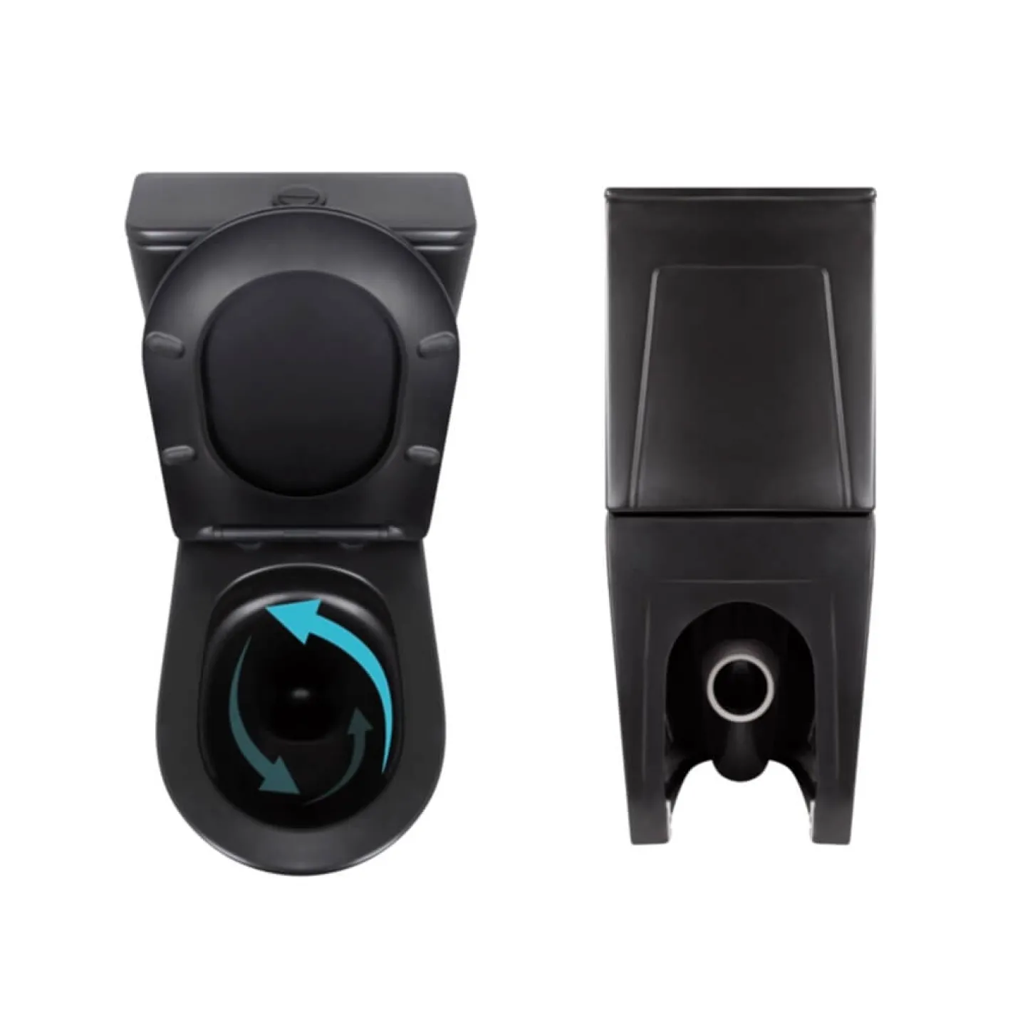 Комплект: Унитаз напольный Qtap Robin Ultra Quiet Black + Биде напольное Qtap Robin Black (QT13226083AMB47928) - Фото 2