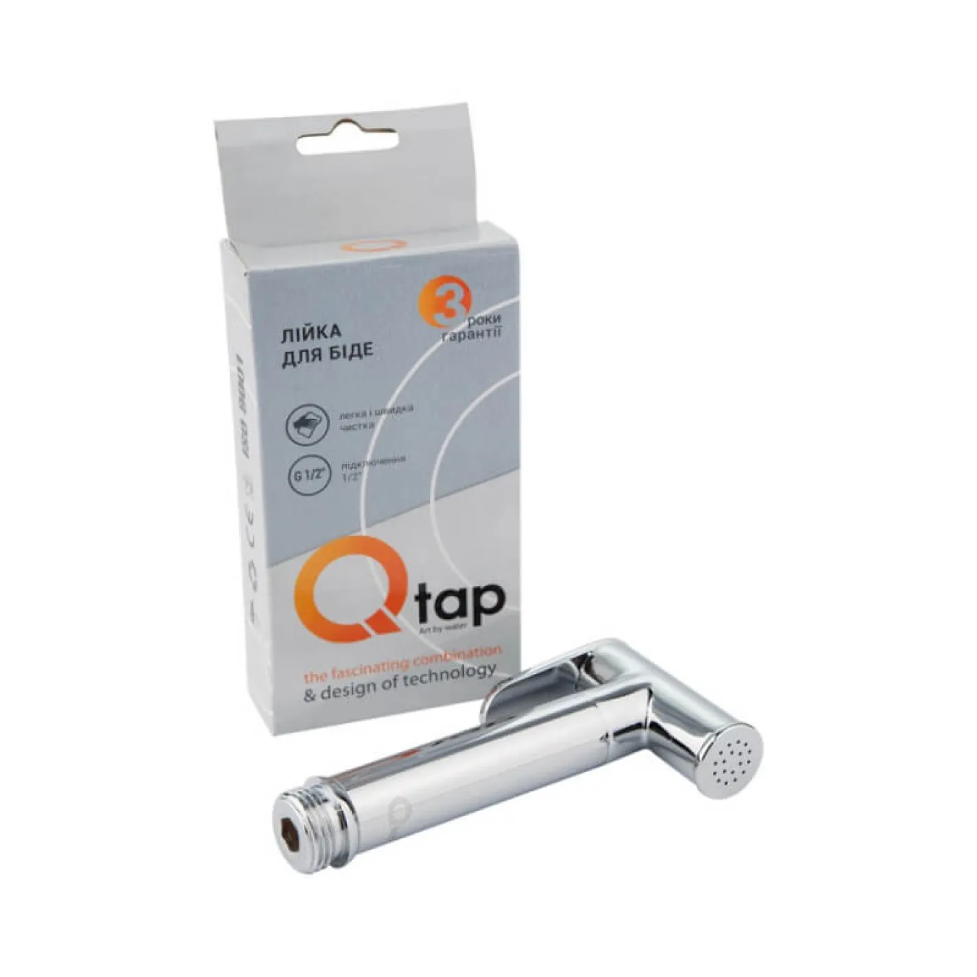 Лейка для гигиенического душа Qtap Rucni Chrome - Фото 2
