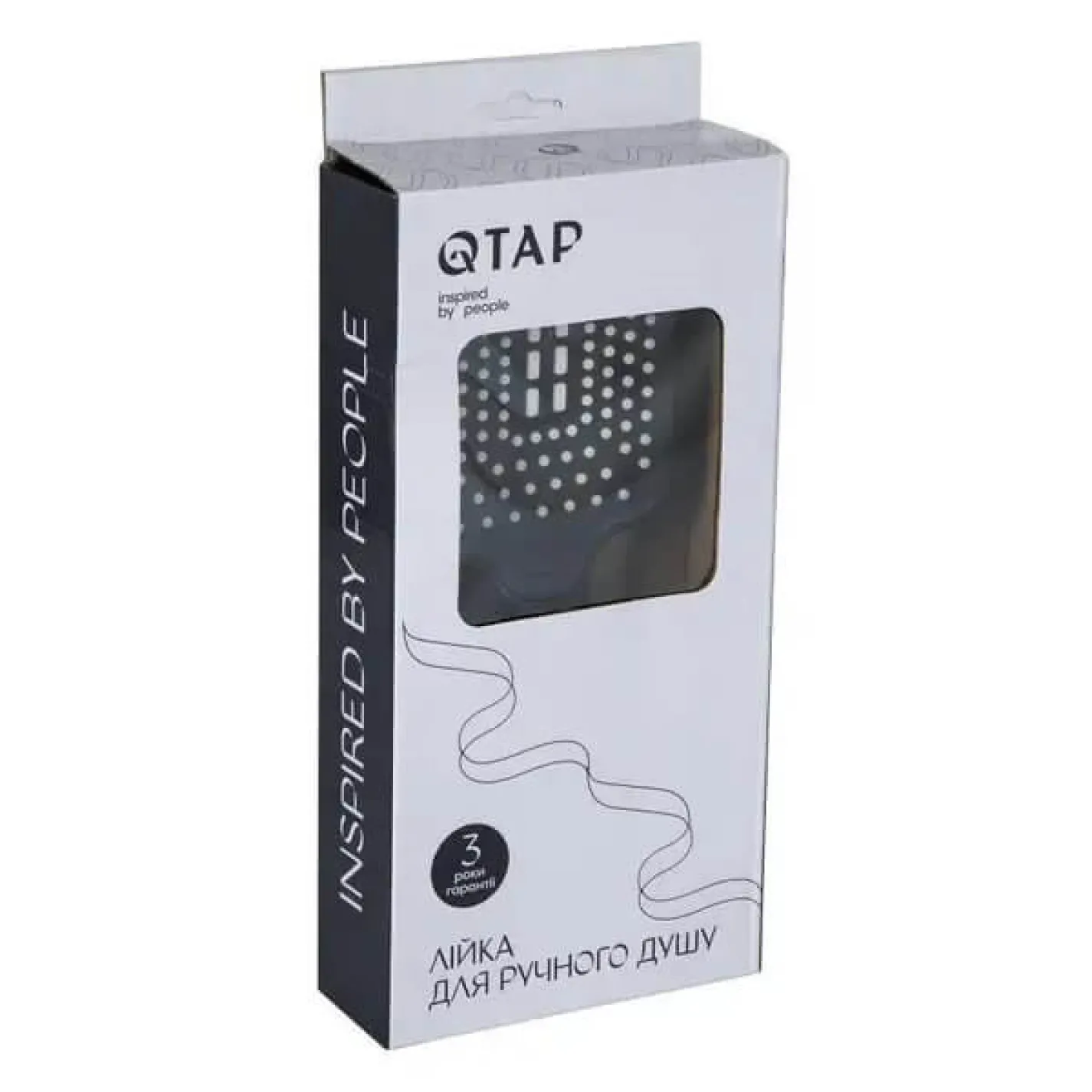 Лейка для ручного душа Qtap Rucni 140x95 Black Matt - Фото 2