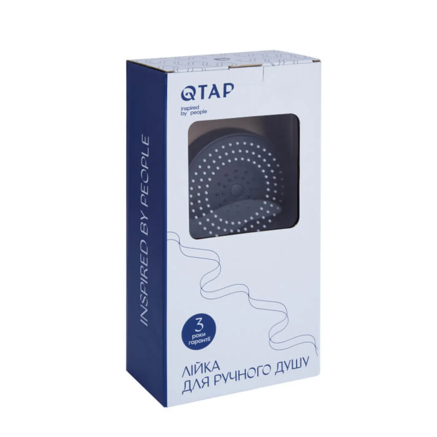 Лейка для ручного душа Qtap Rucni D 130 Black Matt - Фото 1