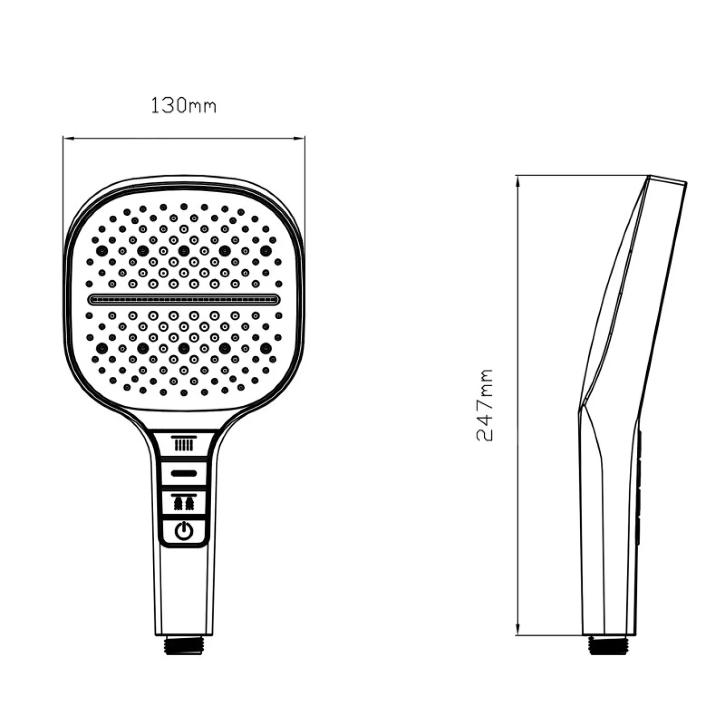 Лейка для ручного душа Qtap Rucni 130x130 мм черная матовая (QTRUC125BLM45957) - Фото 3