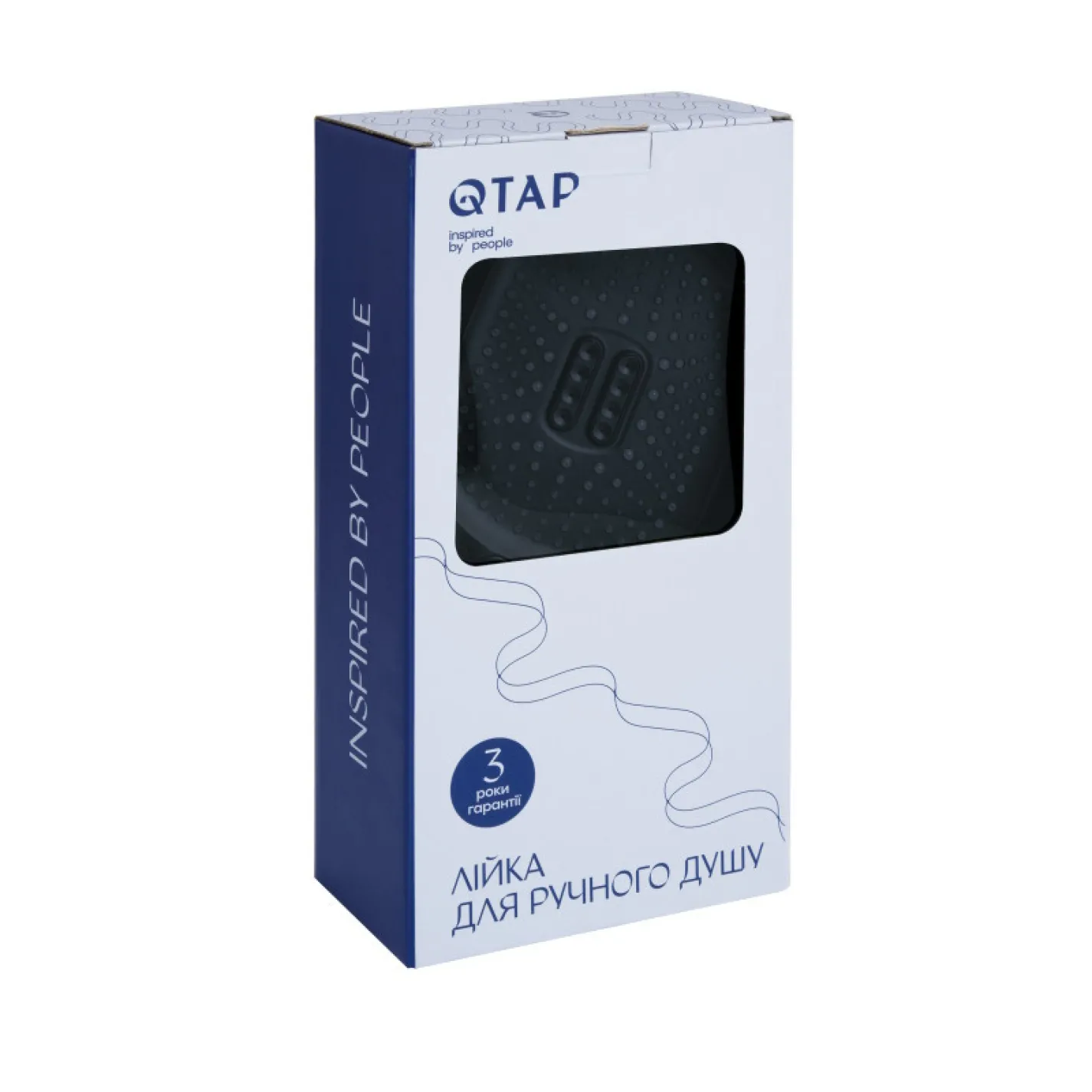 Лейка для ручного душа Qtap Rucni 140x110 мм черная матовая (QTRUC125BLM45961) - Фото 3