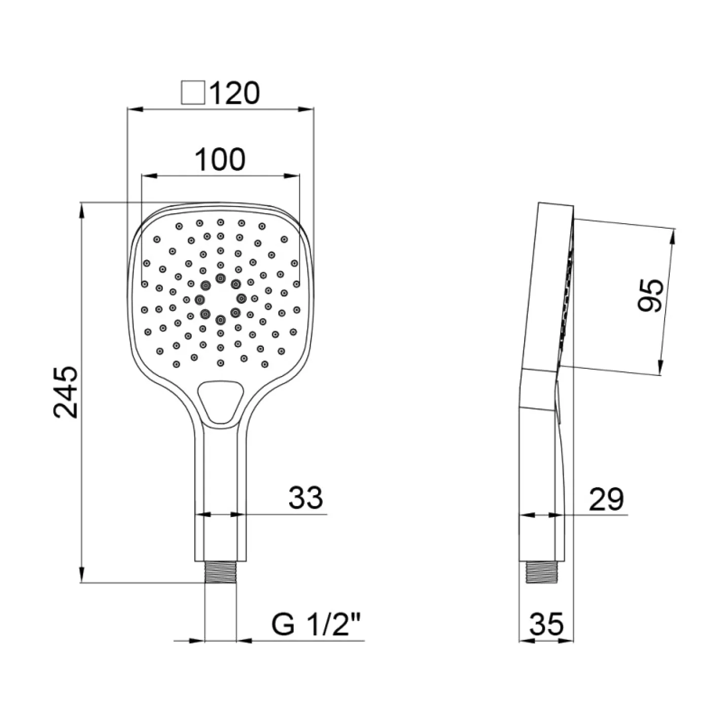 Лейка для ручного душа Qtap Rucni 120 мм, округлая, хром (QTRUCA121N3KCW) - Фото 1