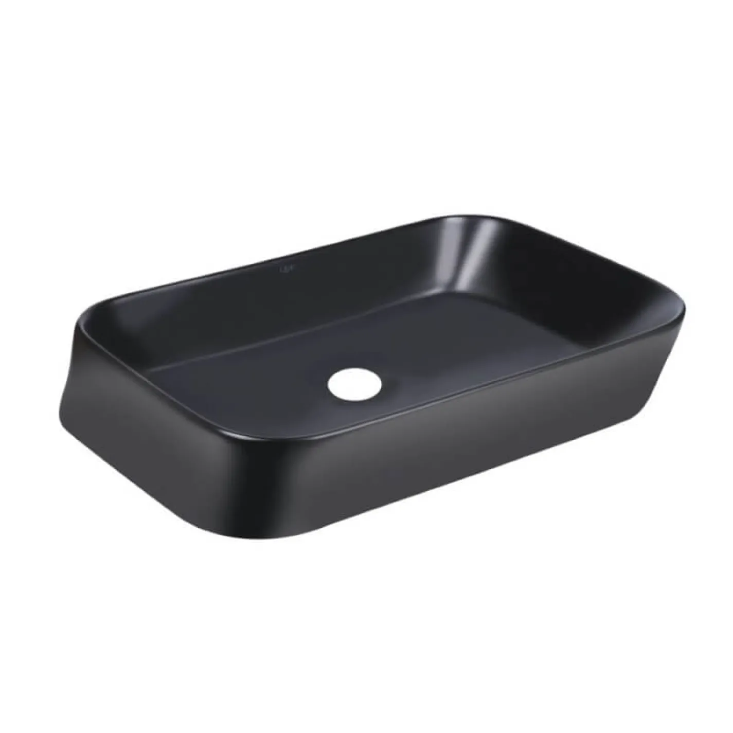 Раковина накладна прамокутна Qtap Scorpio 550х390х120 мм Matt Black + Донний клапан PU03 - Фото 1
