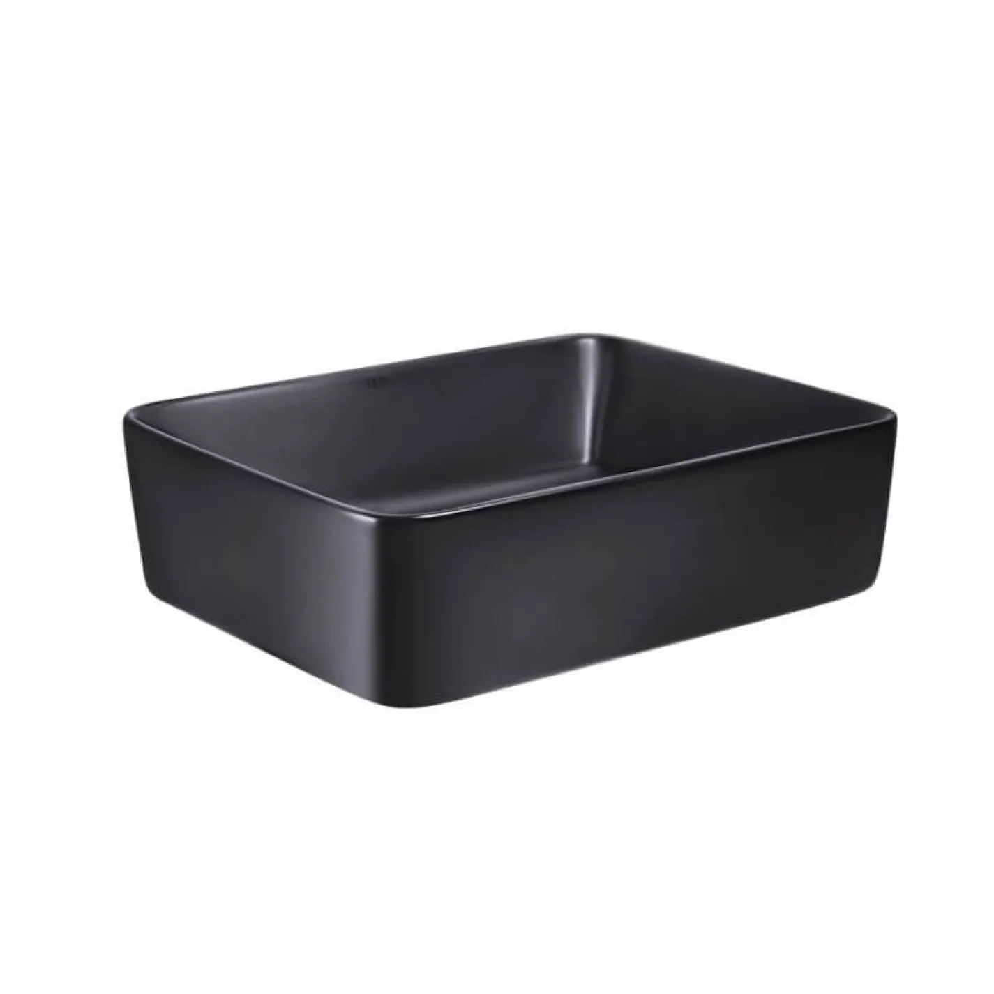 Раковина накладна прамокутна Qtap Tern 475х370х140 мм Matt Black + Донний клапан PU03 - Фото 1