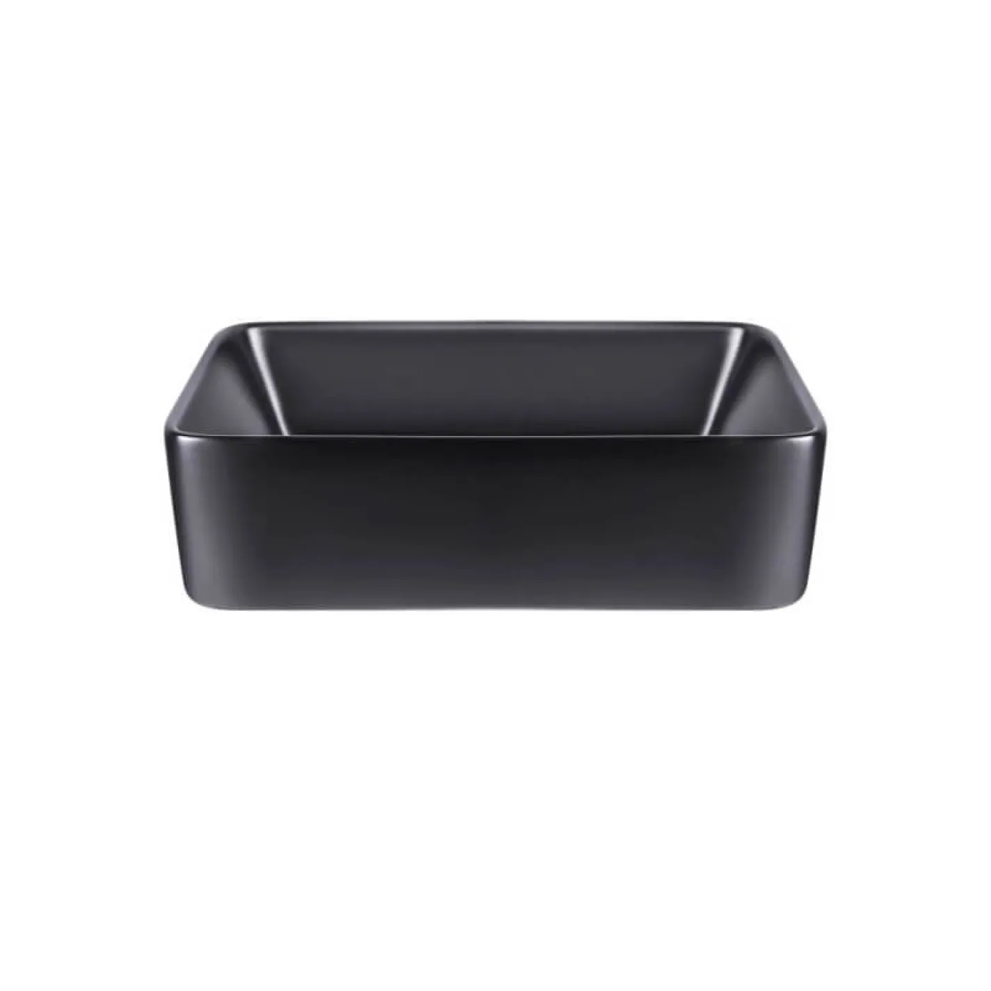 Раковина накладна прамокутна Qtap Tern 475х370х140 мм Matt Black + Донний клапан PU03 - Фото 2
