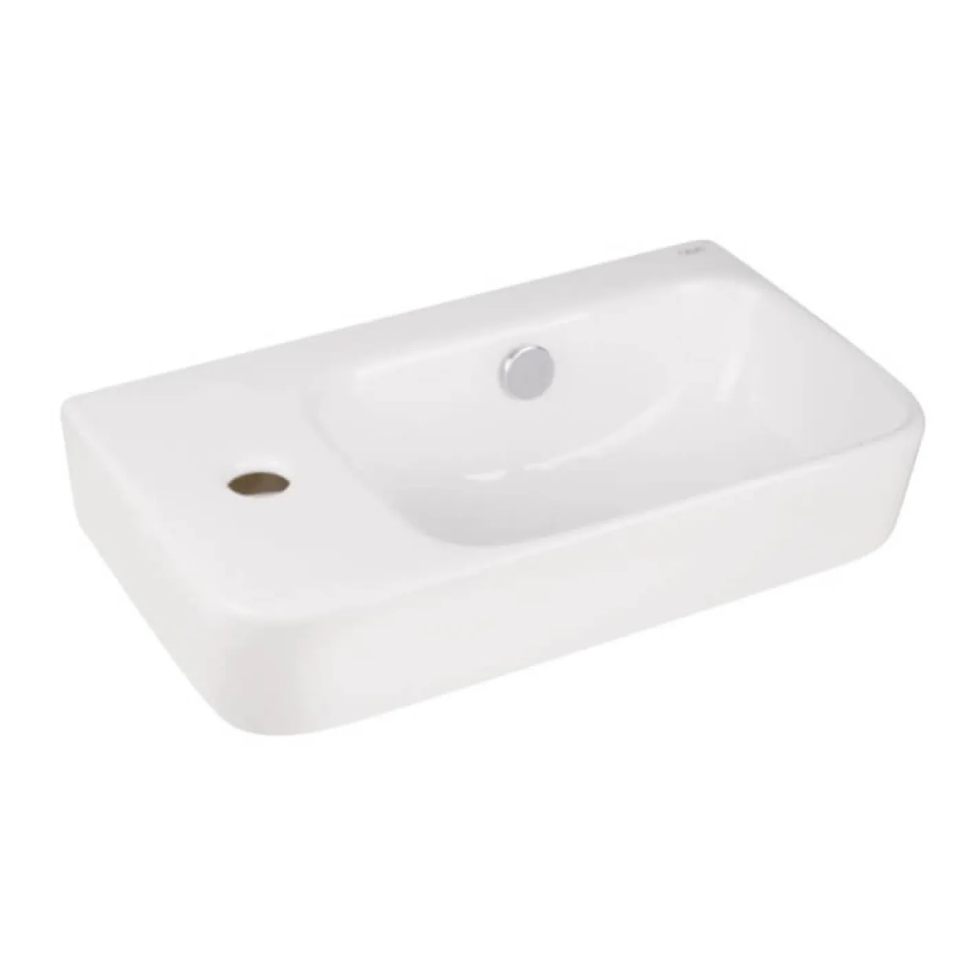 Раковина підвісна прамокутна ліва Qtap Tern 450х260х155 мм White + Донний клапан PU02O - Фото 2