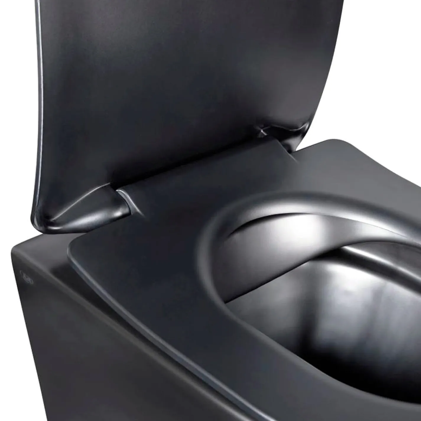 Унитаз подвесной Qtap Robin New без ободка с сиденьем Soft-close черный матовый (QT1333046ENRMB) - Фото 1
