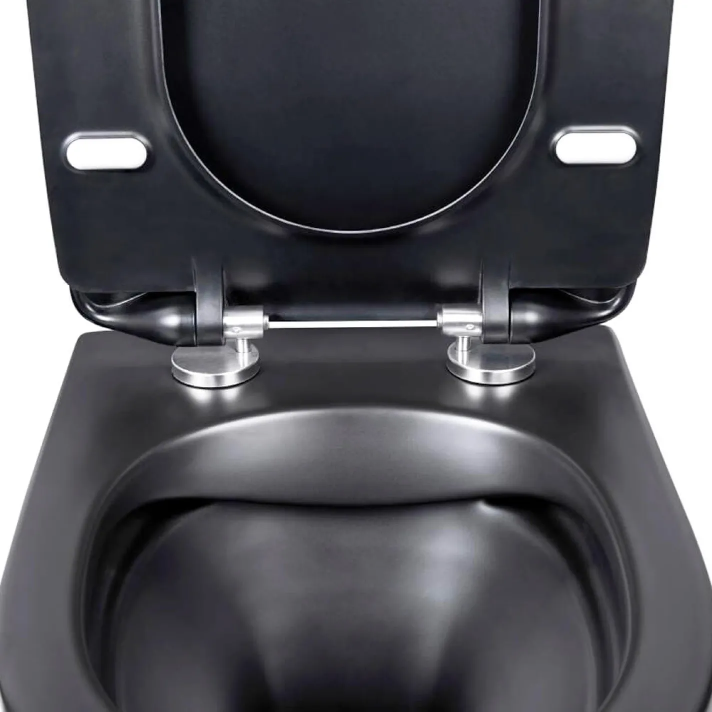 Унитаз подвесной Qtap Robin New без ободка с сиденьем Soft-close черный матовый (QT1333046ENRMB) - Фото 2