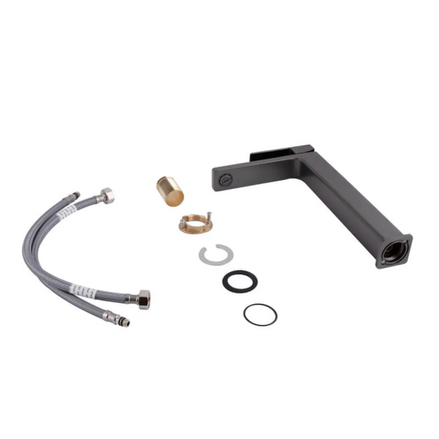 Змішувач для раковини Qtap Gemini високий Gunmetal Black (QTGEM269GMB45680) - Фото 1