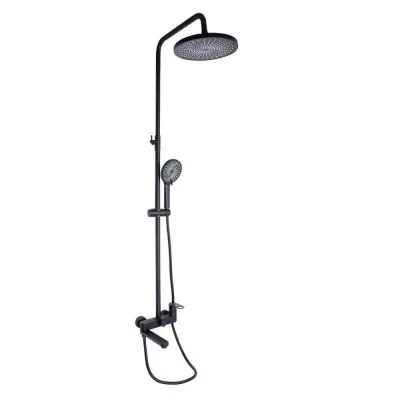 Душевая система Qtap Jay на три потребителя (с изливом) QTJAY111BLM45549 Black Matt