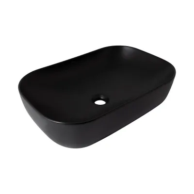 Раковина-чаша накладная Qtap Robin 610х400х145 черный матовый (QT132143PMBMBN)