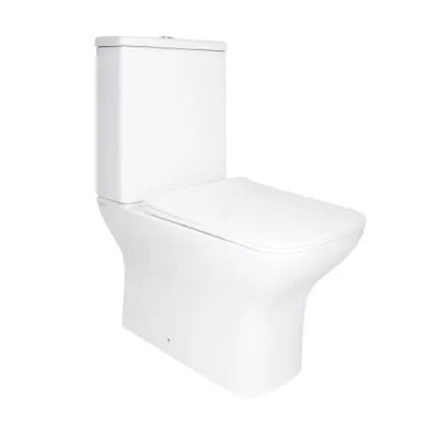 Унітаз підлоговий Qtap Aries безобідковий з сидінням Soft-close білий (QT03228302W)