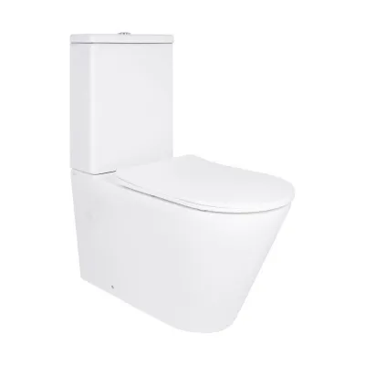 Унитаз напольный Qtap Vlasta безободковый с сиденьем Soft-close белый (QT28228300W)
