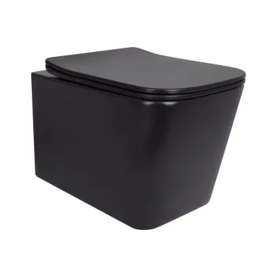 Унитаз подвесной Qtap Tern безободковый с сиденьем Soft-close черный матовый (QT17332303ASMB)
