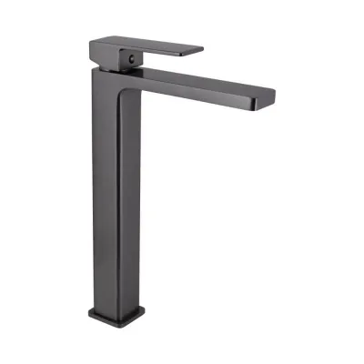 Змішувач для раковини Qtap Gemini високий Gunmetal Black (QTGEM269GMB45680)