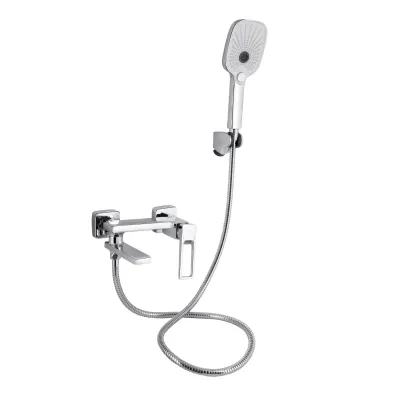 Змішувач для ванни Qtap Gemini Loopi з душовим гарнітуром хром (QTGEM260CRM45701)
