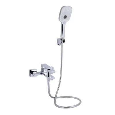 Змішувач для ванни Qtap Gemini з душовим гарнітуром хром (QTGEM259CRM45681)