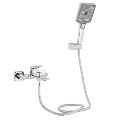 Змішувач для ванни Qtap Presto з душовим гарнітуром хром (QTPRE259CRM45574)