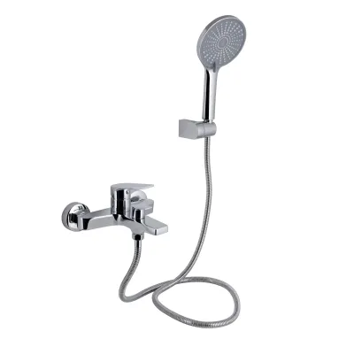 Змішувач для ванни Qtap Stenava New з душовим гарнітуром хром (QTSTE259CRM45537)