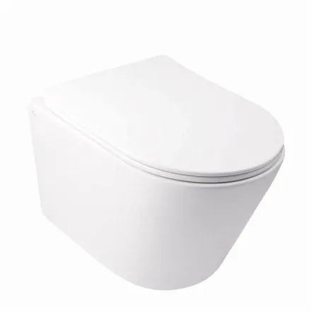 Унітаз підвісний Qtap Swan без обідка Ultra Quiet з сидінням Soft-close (QT16335179W)