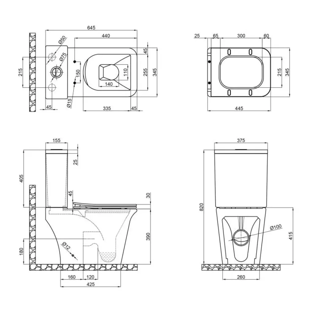Чаша унитаза напольного Qtap Kalao Rimless без сиденья (QT24221217AW1)- Фото 4