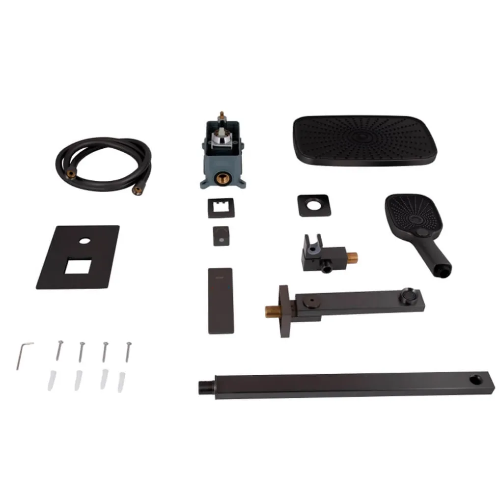 Душевая система Qtap Gemini скрытого монтажа, Gunmetal Black PVD (QTGEM114GMB45704)- Фото 4