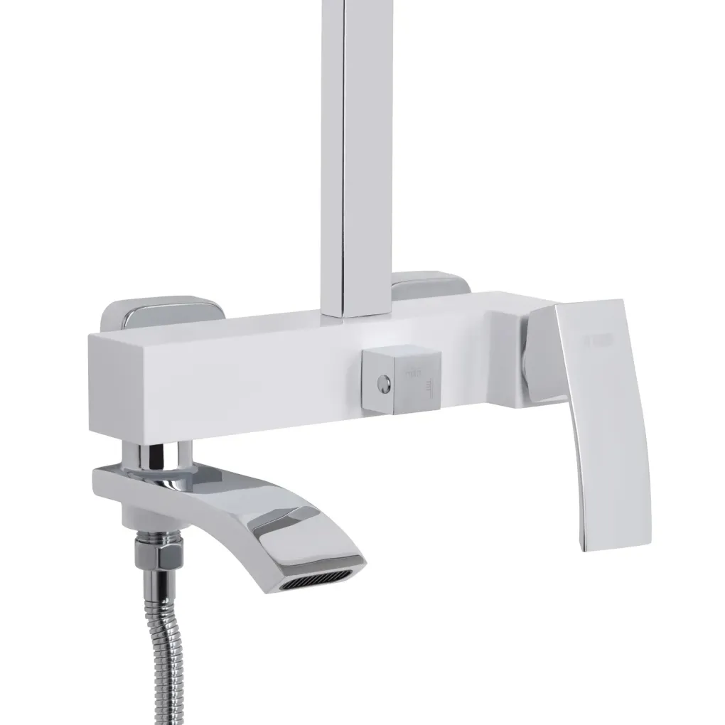 Душевая система универсальная Qtap Swan Cascada на 3 потребителя (с изливом) хром/белый (QTSWA111CRW45570)- Фото 2