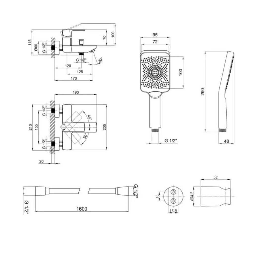 Душова система Qtap Lipno графіт (QTNH3023101DG47273)- Фото 4