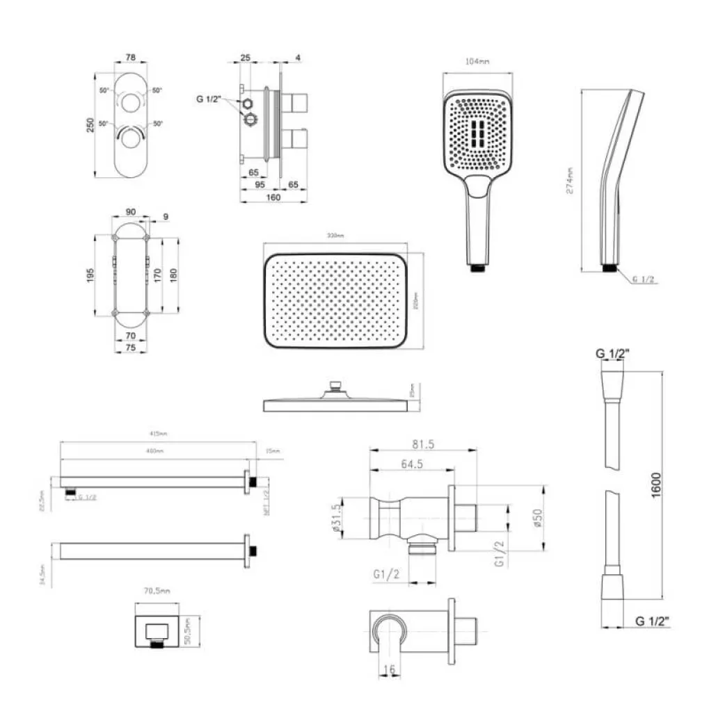 Душевая система Qtap Votice черный/хром (QTVOT65T105OGC47686)- Фото 4