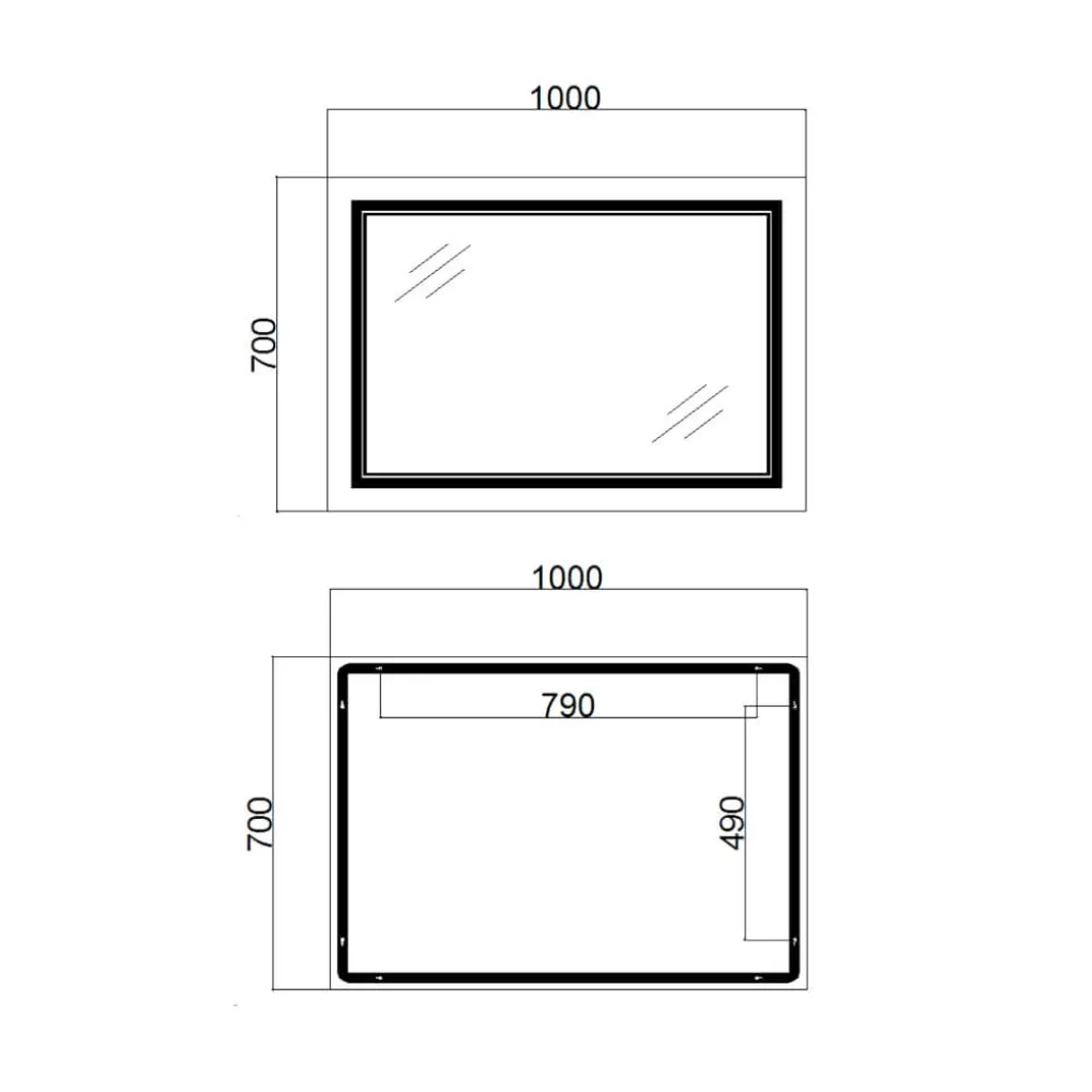 Дзеркало Qtap Cardinal 1000х700, з LED-підсвічуванням та антизапотіванням (QT0478C10070)- Фото 3