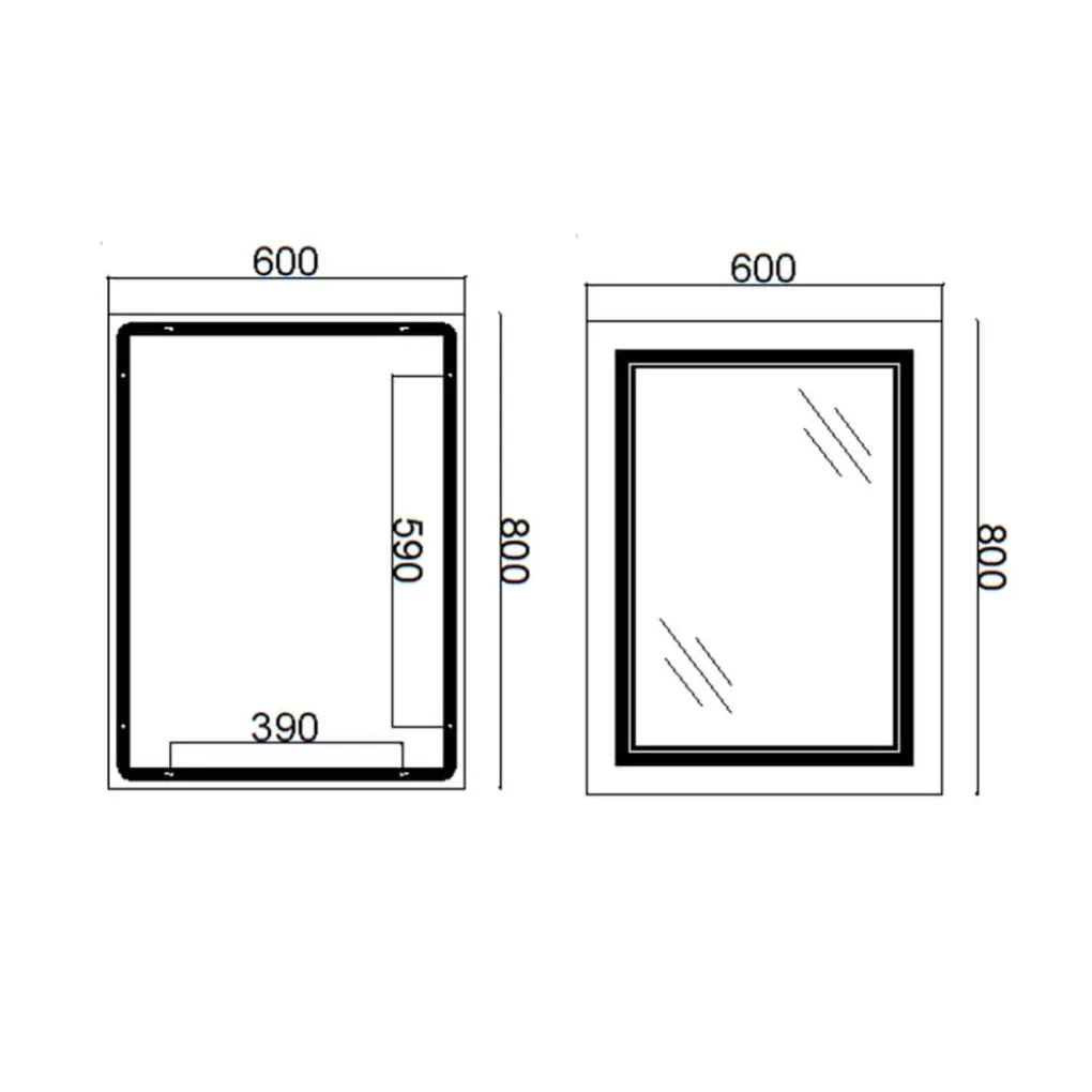 Зеркало Qtap Cardinal 600х800, с LED-подсветкой и антизапотеванием (QT0478C6080)- Фото 2