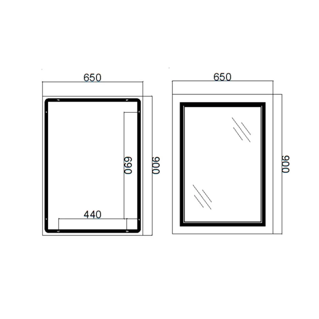Зеркало Qtap Cardinal 650х900, с LED-подсветкой и антизапотеванием (QT0478C6590)- Фото 2